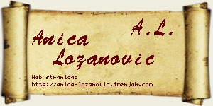 Anica Lozanović vizit kartica